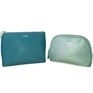 La Mer Teal and Mint Cosmetic Pouches